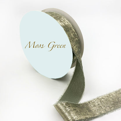 Metallic Gold Chiffon Frayed Edge Ribbon - Multiple Colors