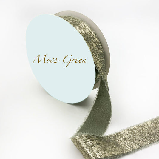Metallic Gold Chiffon Frayed Edge Ribbon - Multiple Colors