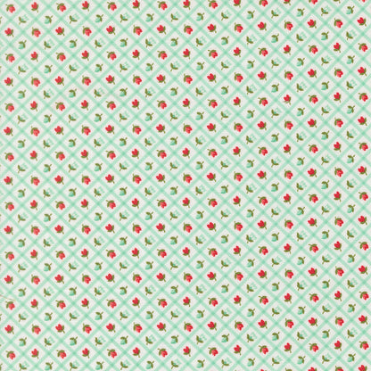 Moda_Check_Checks_And_Plaids_Flower_Fabric_Aqua