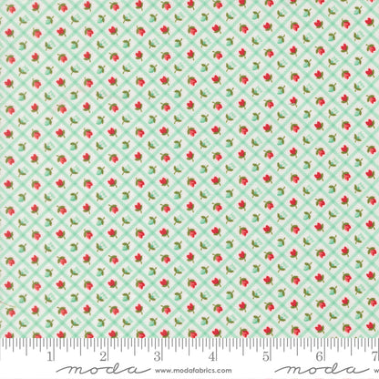 Moda_Check_Checks_And_Plaids_Flower_Fabric_Aqua