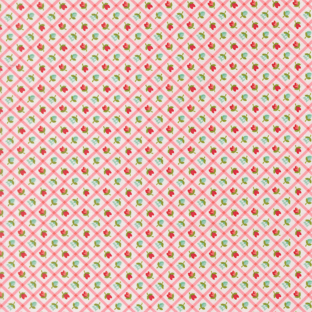 Moda_Check_Checks_And_Plaids_Flower_Fabric_Pink