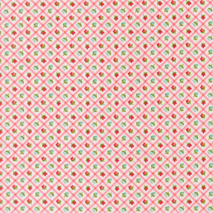 Moda_Check_Checks_And_Plaids_Flower_Fabric_Pink