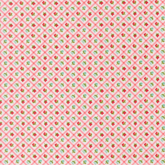 Moda_Check_Checks_And_Plaids_Flower_Fabric_Pink