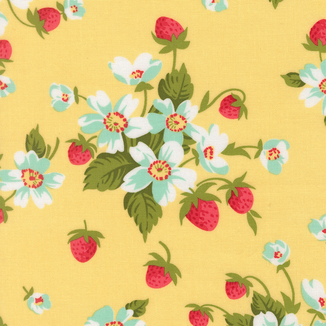 Moda_In_Bloom_Floral_Strawberries_Fabric_Buttermilk