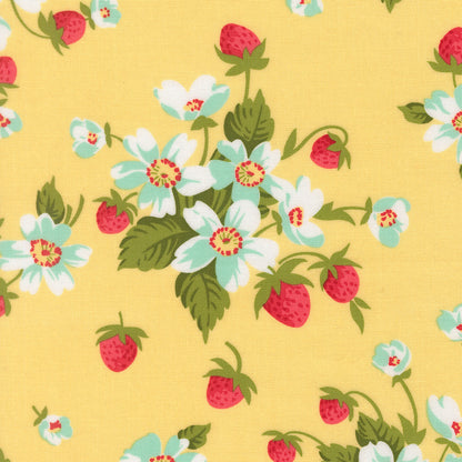 Moda_In_Bloom_Floral_Strawberries_Fabric_Buttermilk