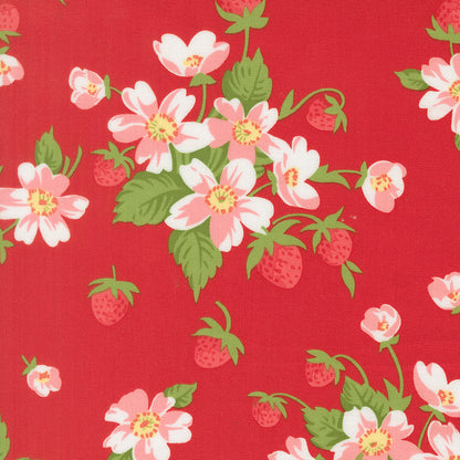 Moda_In_Bloom_Floral_trawberries_Fabric_Red
