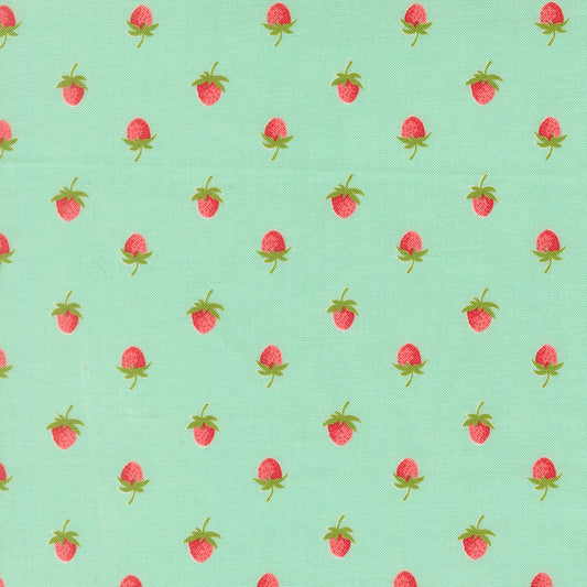 Moda_Novelty_Strawberries_Fabric_Aqua