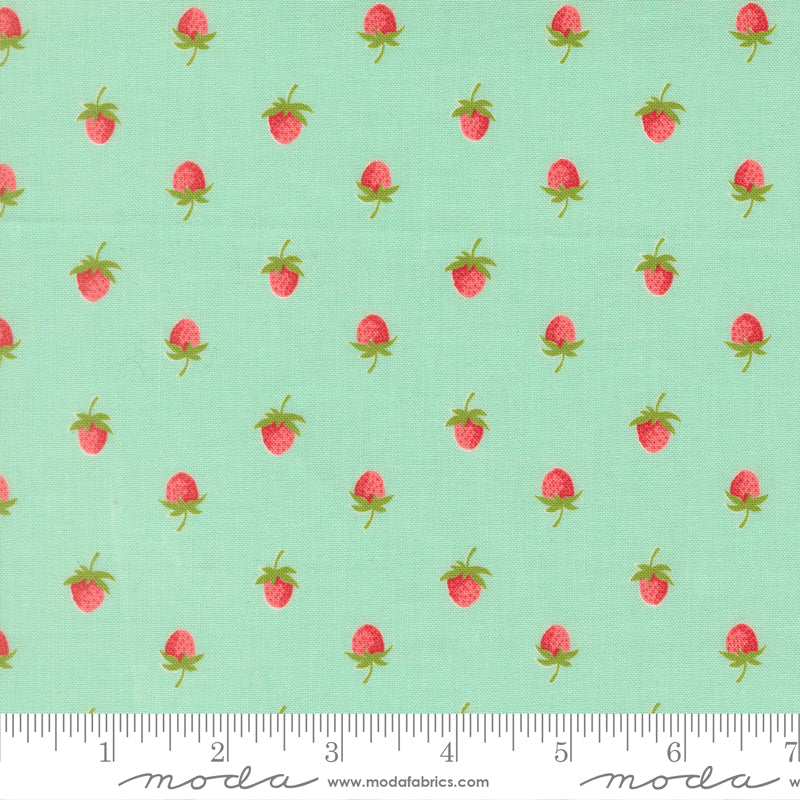 Moda_Novelty_Strawberries_Fabric_Aqua