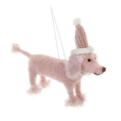 Partying Pink Poodle Ornaments