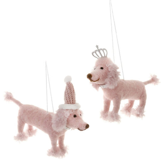 Partying Pink Poodle Ornaments