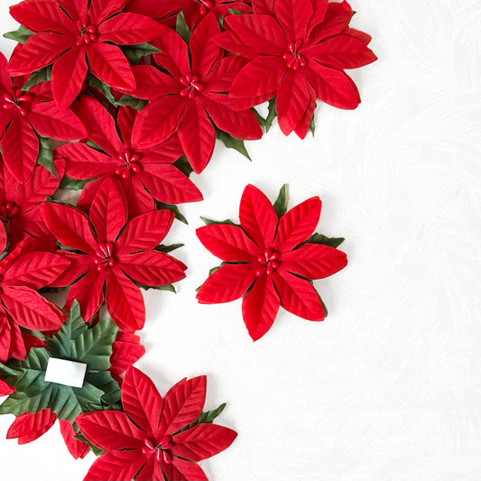 Flat Fabric Poinsettia Decorative Sticker