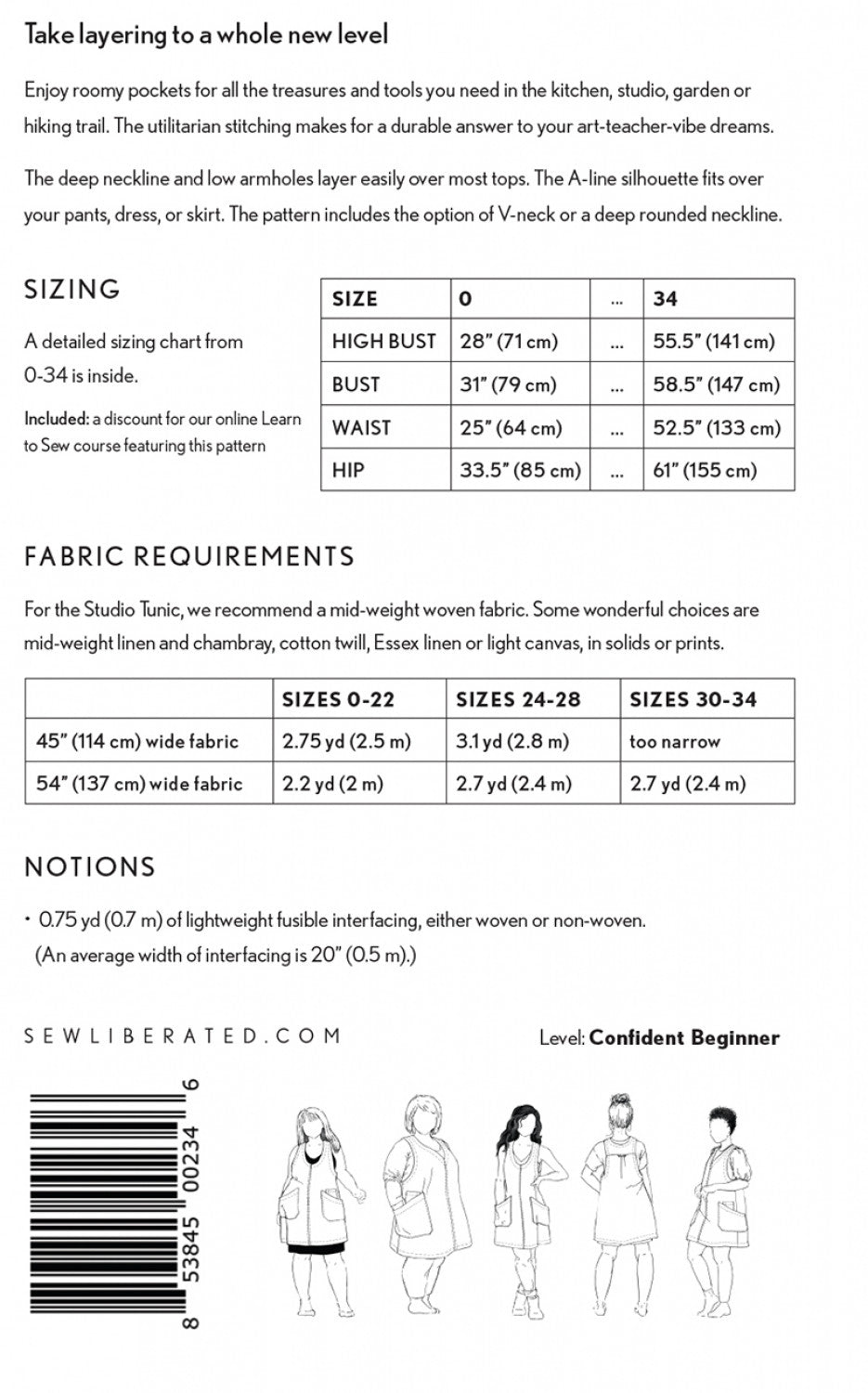 Studio Tunic Pattern by Sew Liberated – Rose Mille