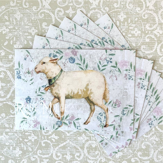 Floral Sheep - Layering PostCards