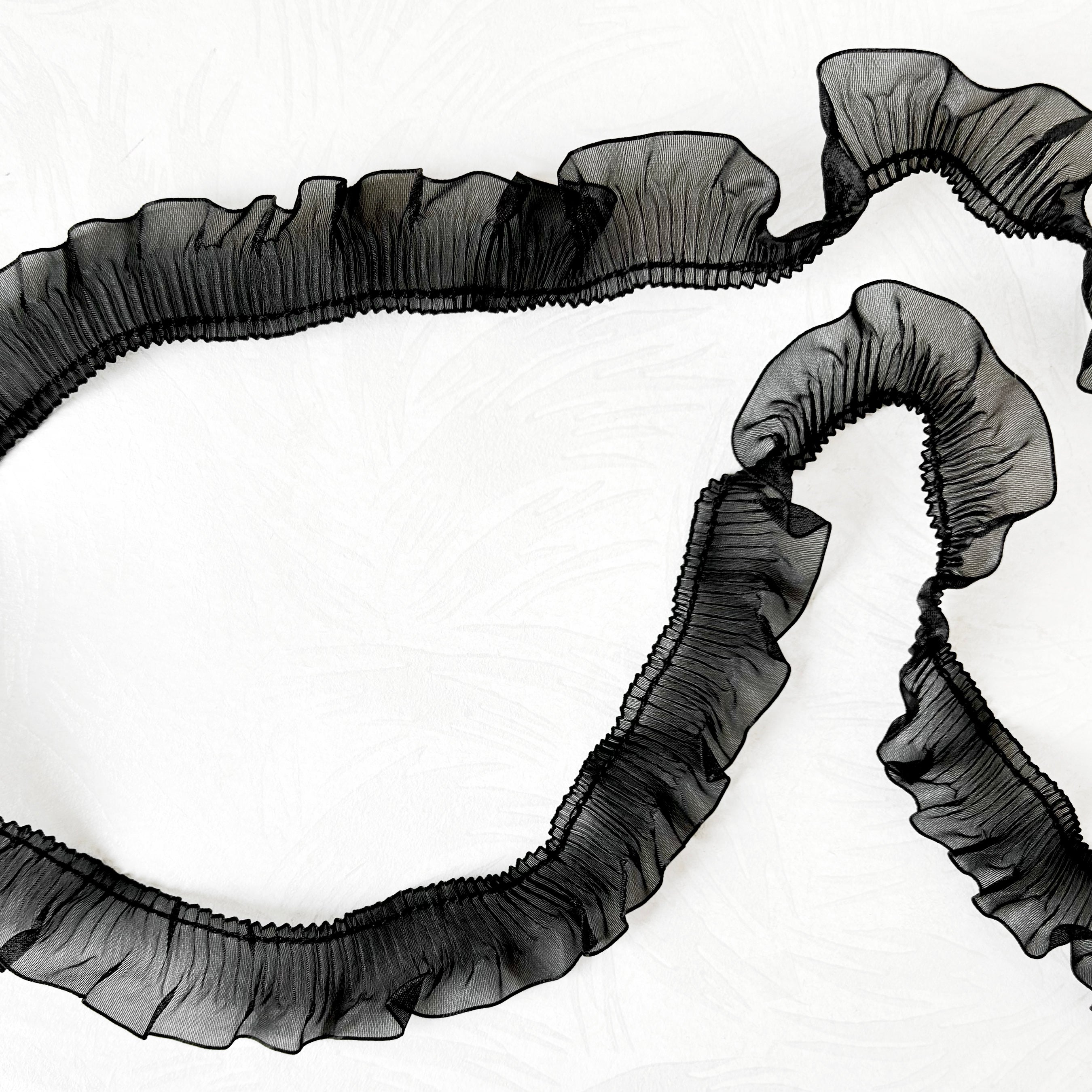 Sheer Black Ruffle Trim – Rose Mille