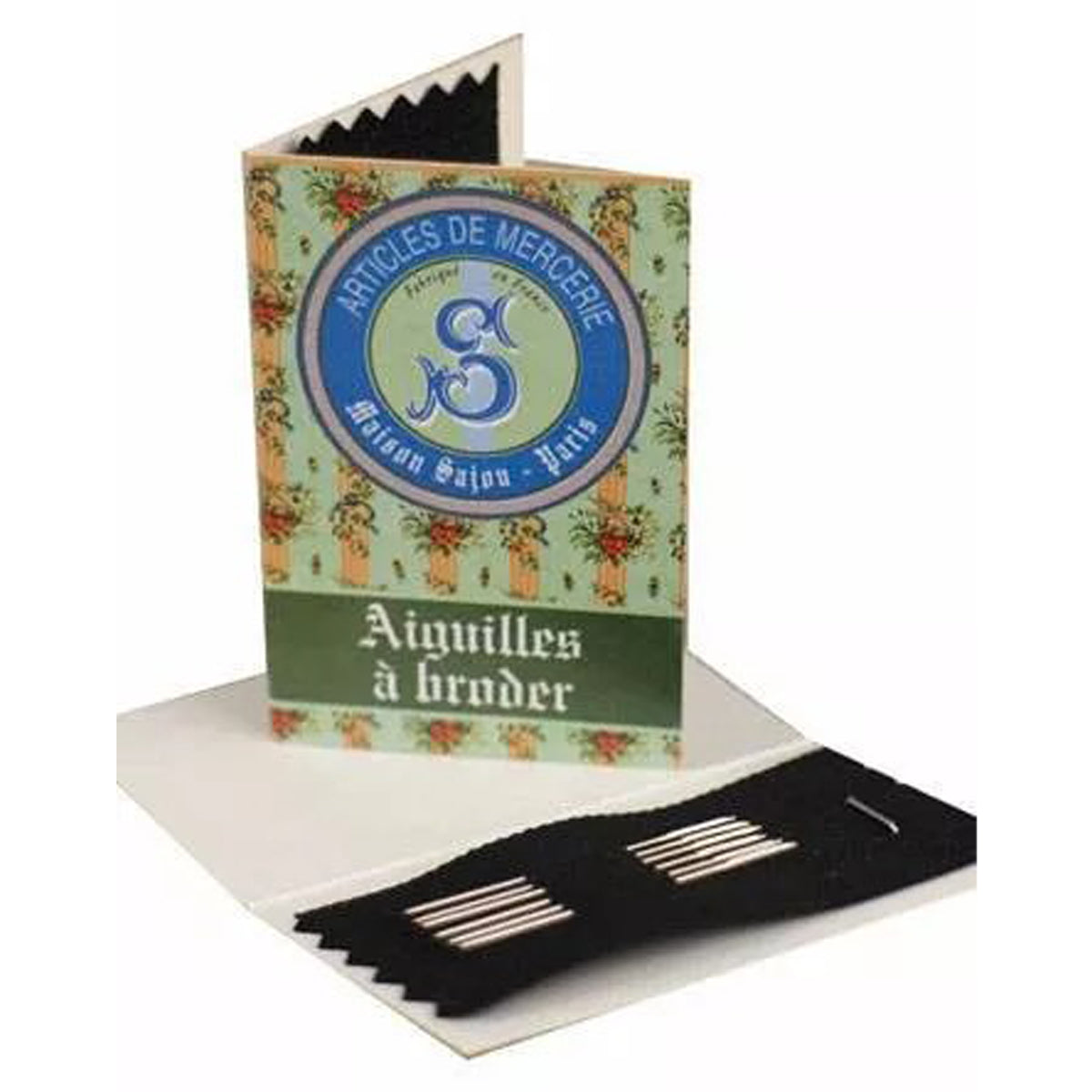 Embroidery Needles Round Point Green Booklet - Sajou