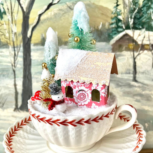 Winter Cottage Tea Cup Diorama Workshop - October 19, 2024