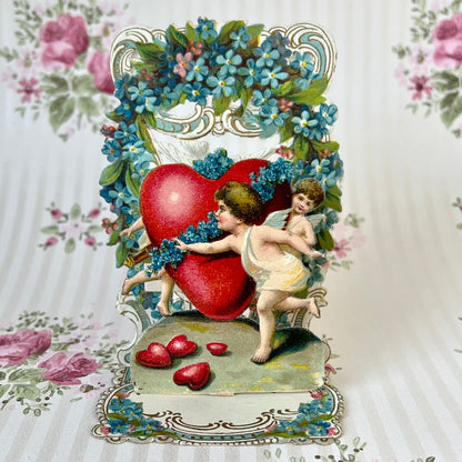 Vintage Valentine 3D Card - Cupid's Heart