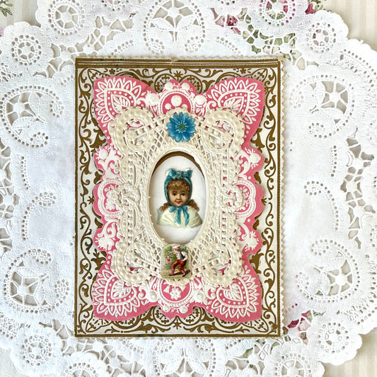 Vintage Valentine 3D Card - Lacey Portrait