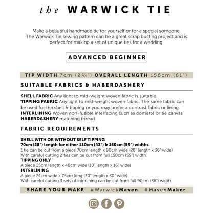 the Warwick Tie - Maven Patterns