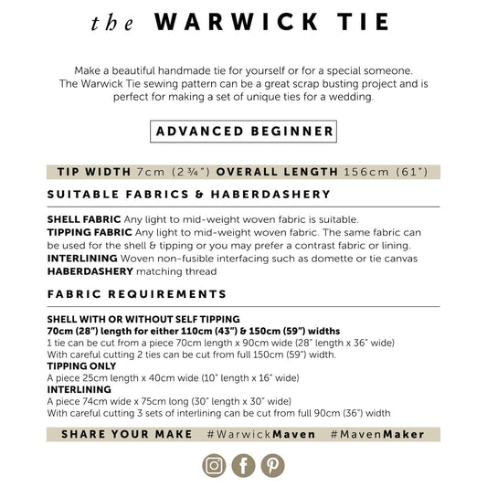 the Warwick Tie - Maven Patterns