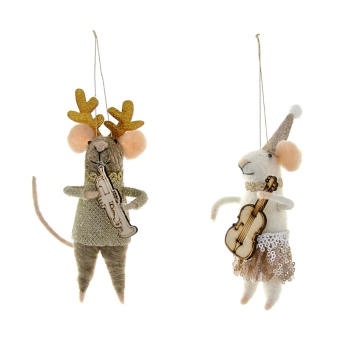 Musical Mouse Felt Ornaments