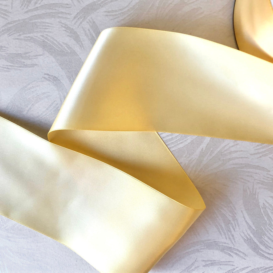 Single Ribbon Yellow Wide Single-Sided Yellow Satin Ribbon – Rose Mille
