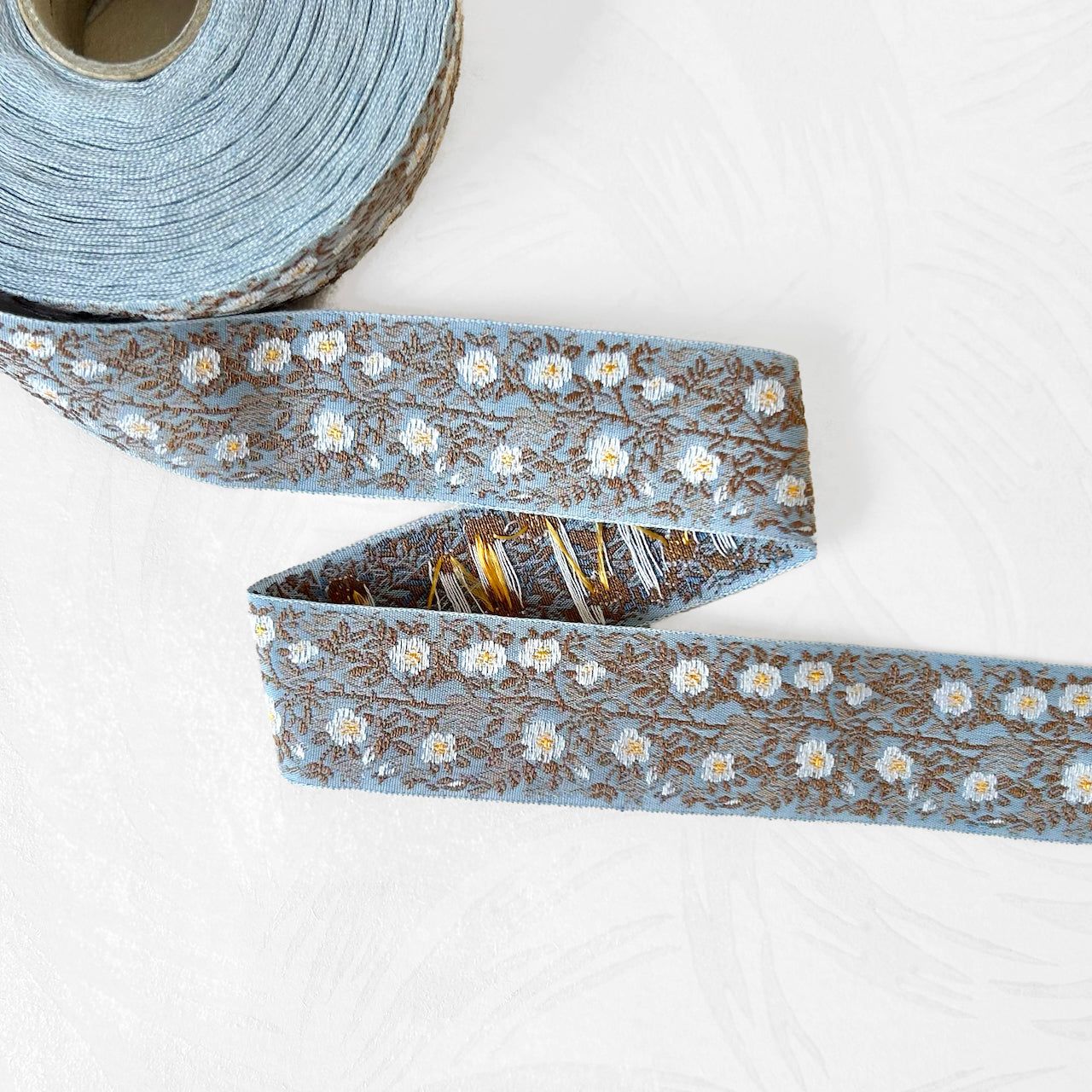 Wild Rose Organic Cotton Jacquard Ribbon - Multiple Colorways