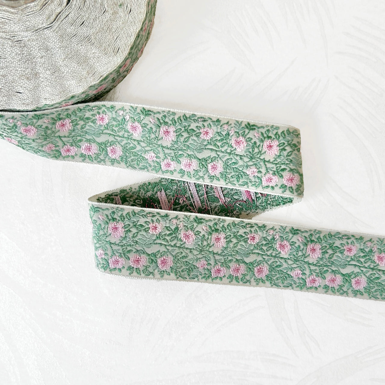 Wild Rose Organic Cotton Jacquard Ribbon - Multiple Colorways