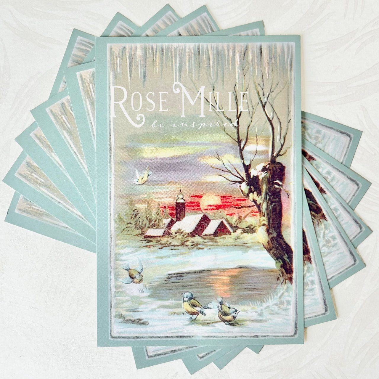 Post Card Winter Winter Scene - Layering PostCards – Rose Mille
