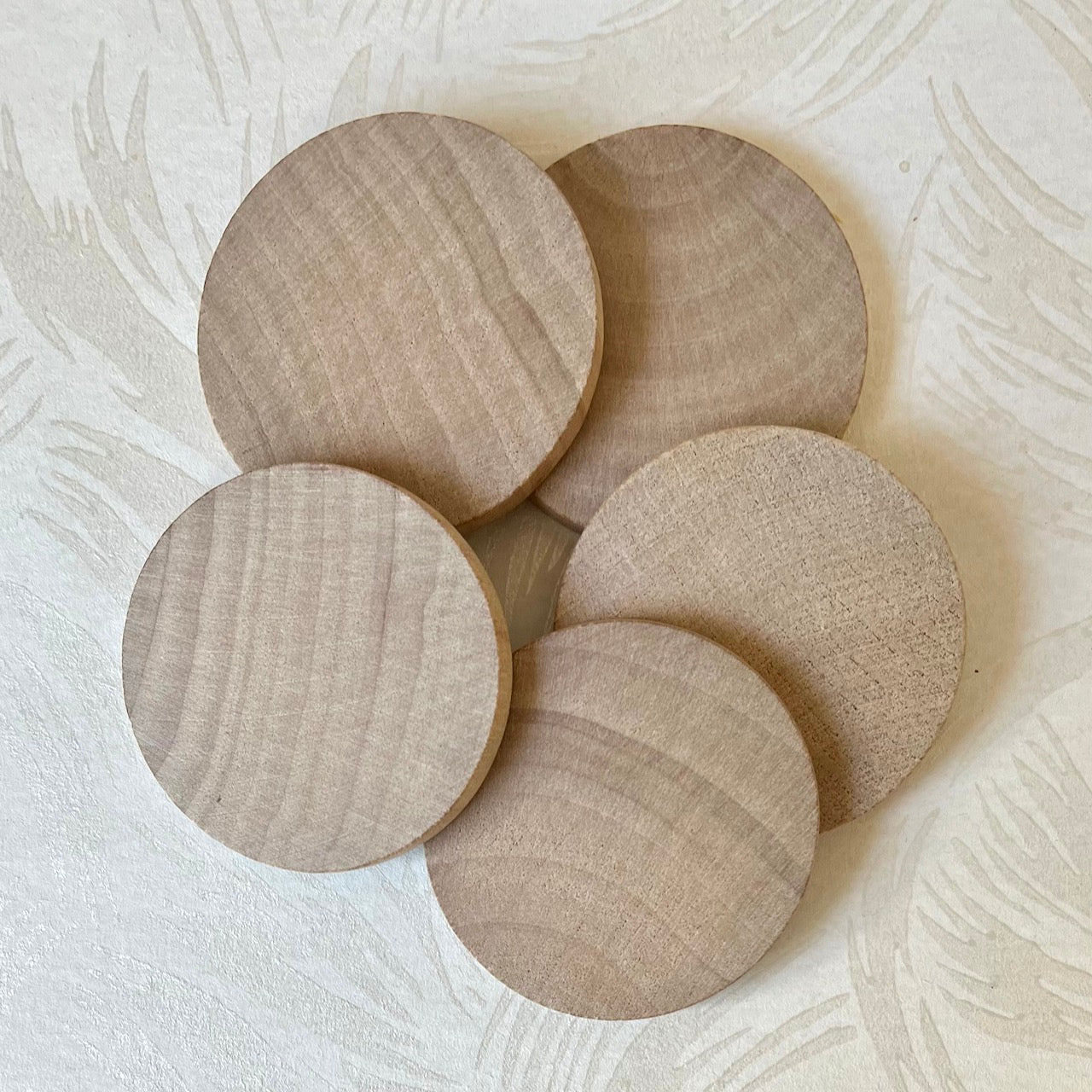 Round 2.25 Inch Wood  Circle - Set of 5