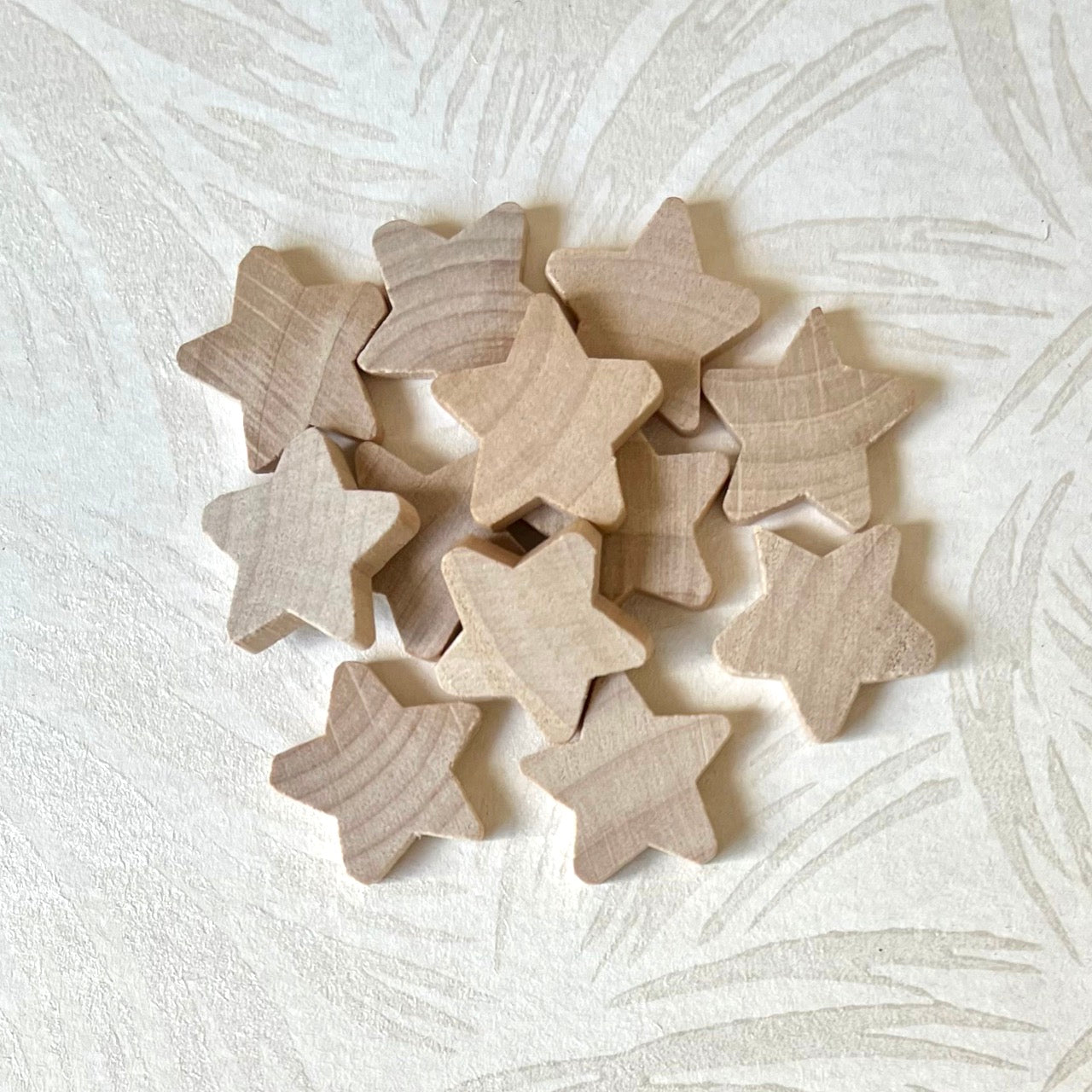 Rounded 1 Inch Wood Stars - Set of 12