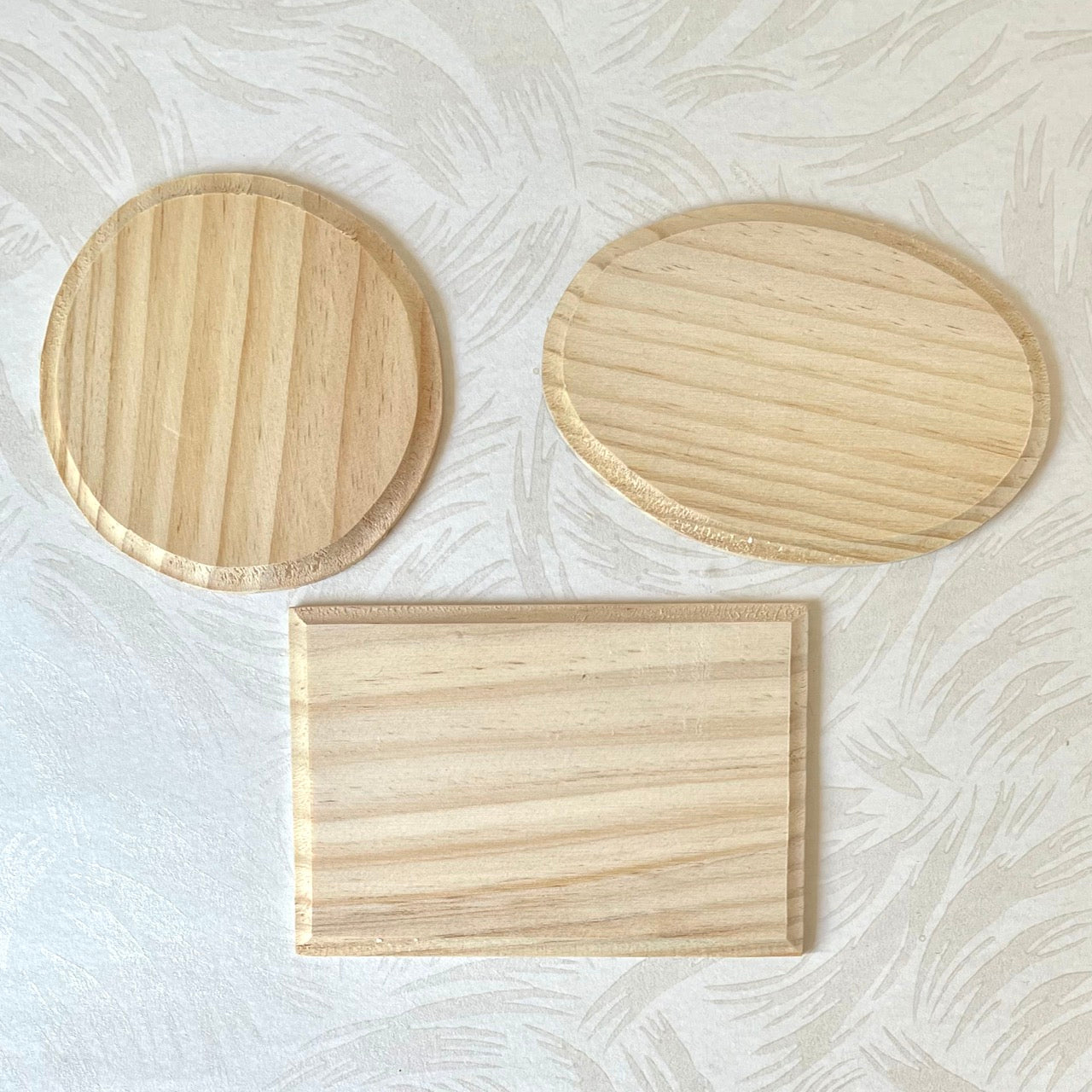 Set of 3 Small Plain Wood Plaques