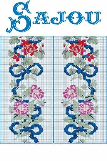 Cross Stitch Pattern - Flowers, by Sajou France