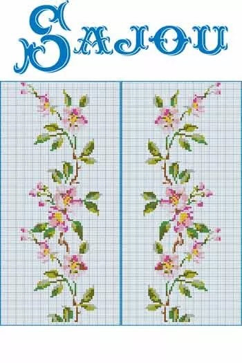 Cross Stitch Pattern - Flowers, by Sajou France