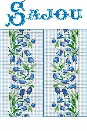 Cross Stitch Pattern - Flowers, by Sajou France