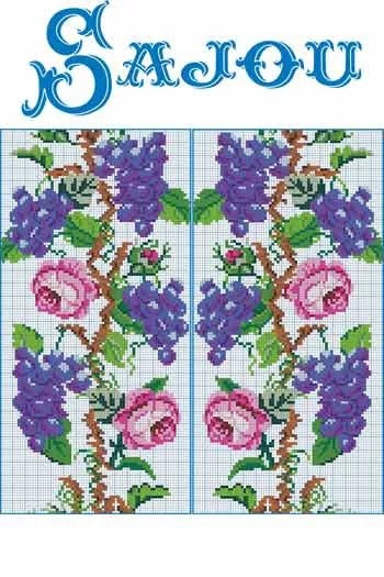 Cross Stitch Pattern - Flowers, by Sajou France