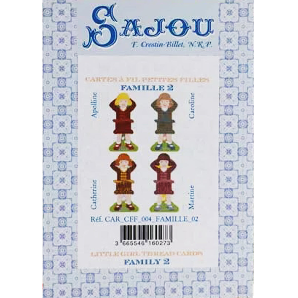 Storage Thread Ribbon Cards - Girls Family 2 - Sajou France