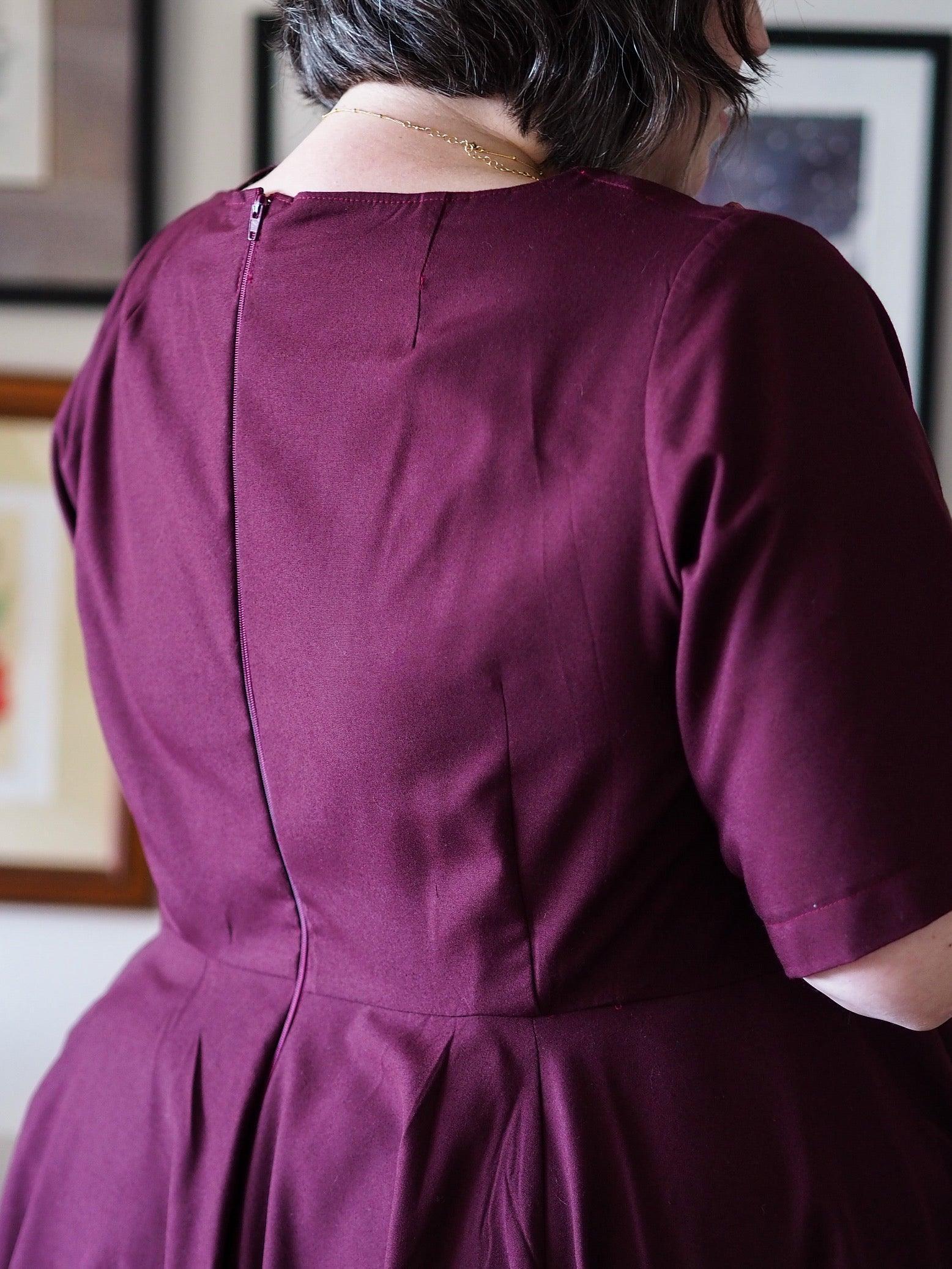 ladies tulip dress Ami Tulip Sleeve High Neck Mini Dress Berry Girl In Mind