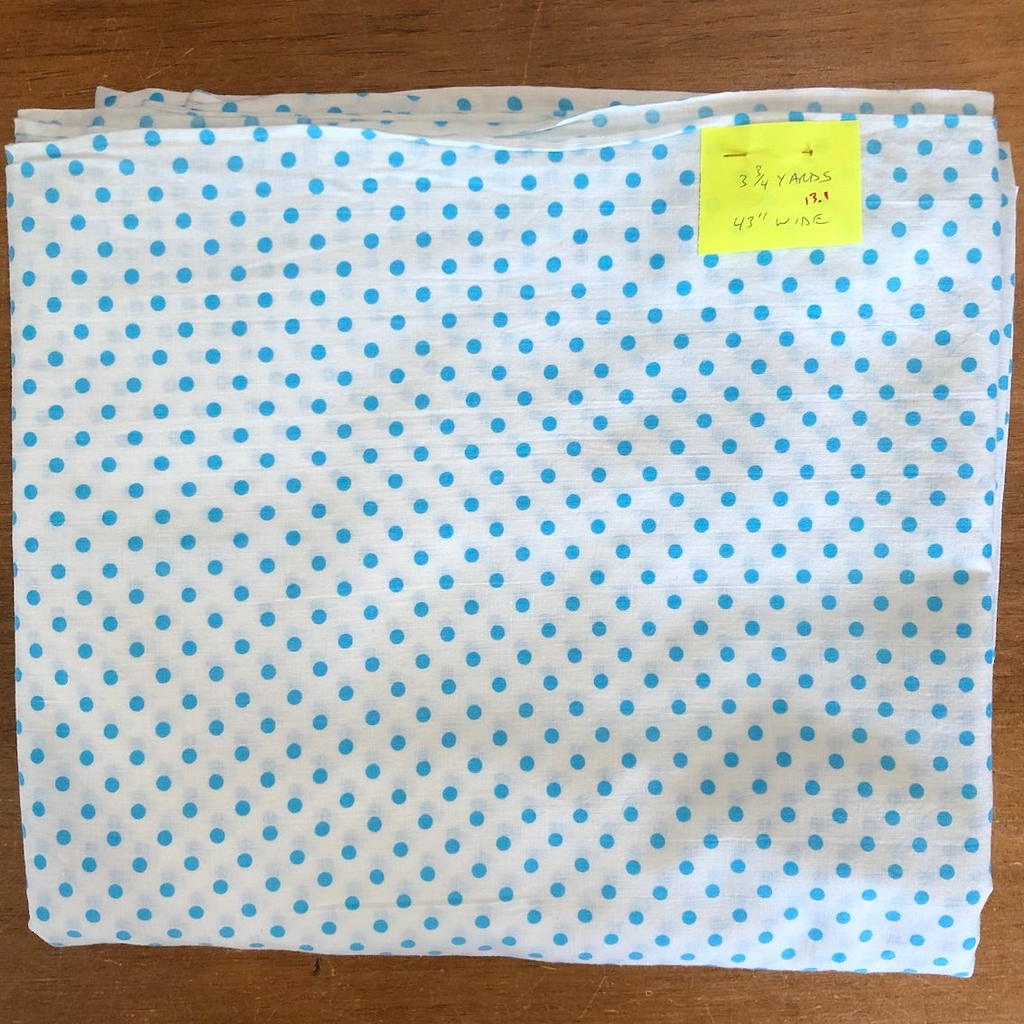 White With Blue Polka Dot Fabric