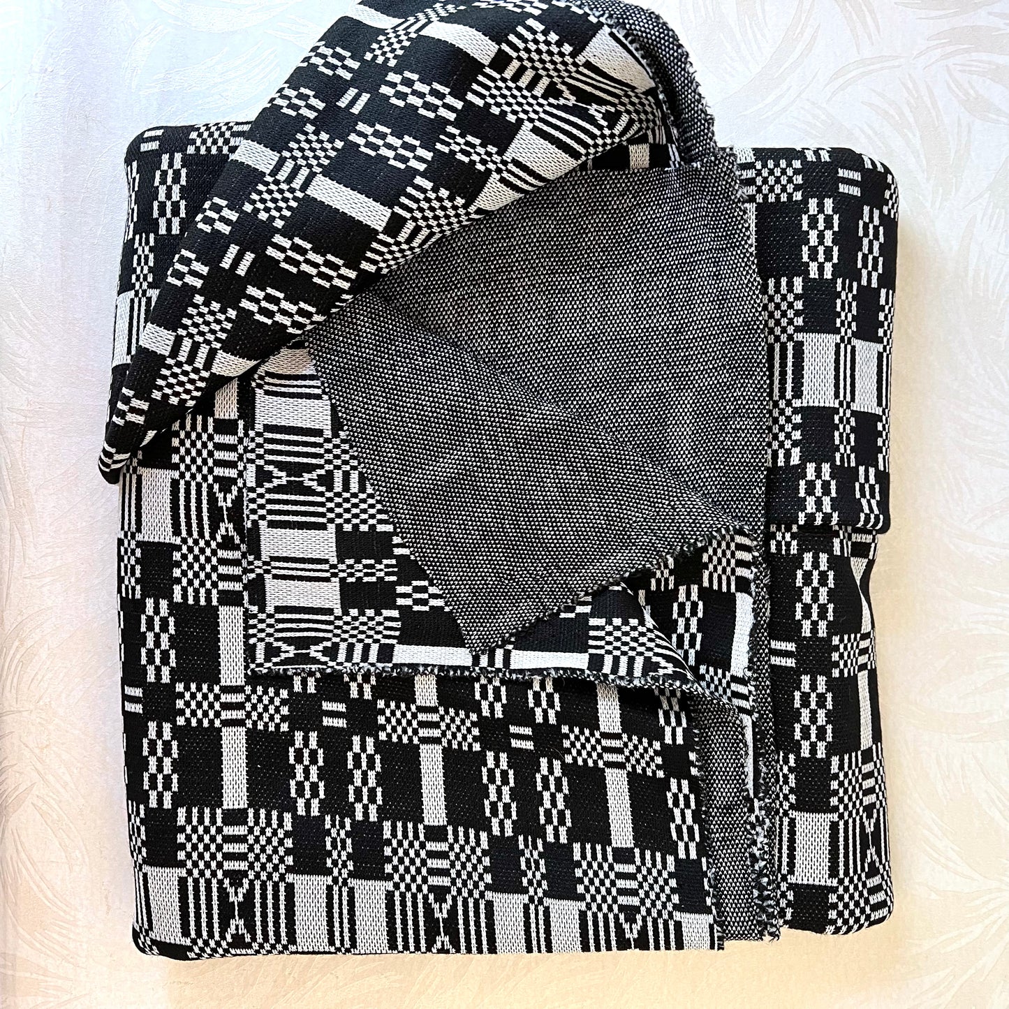Black & White Geometric Double-Knit Fabric