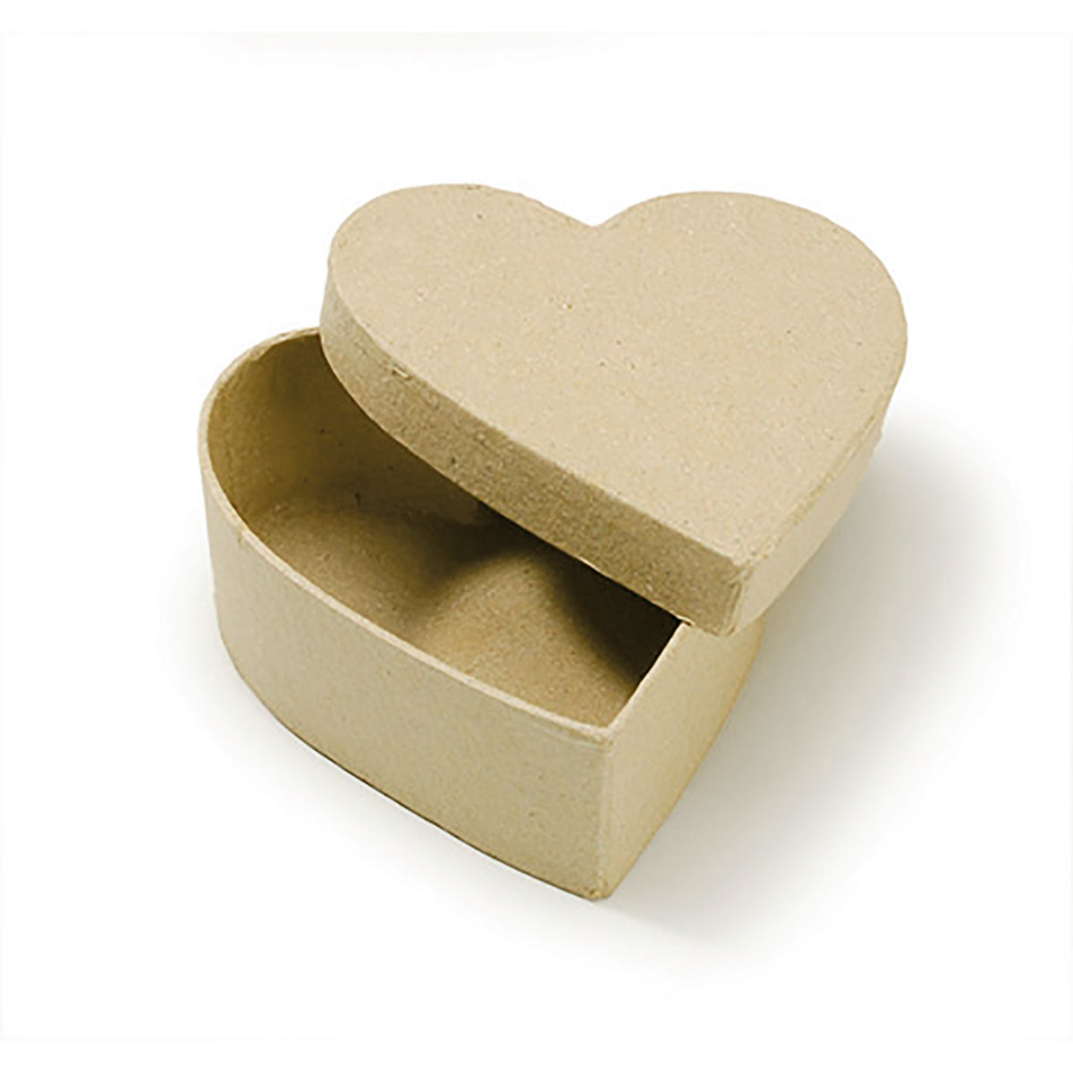 Plain Kraft Paper Maché Heart Boxes With Lid