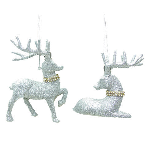 Glittered Deer With Gold Collar