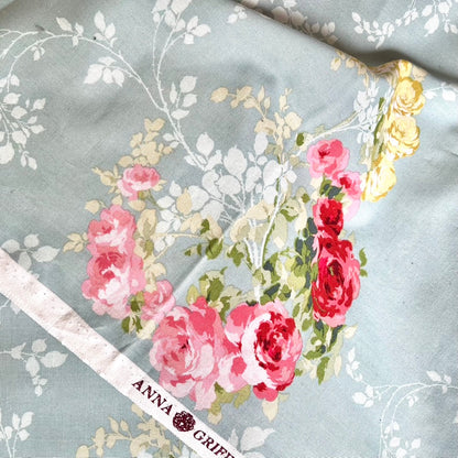 Anna Griffin Rose Vines Blue Cotton Fabric