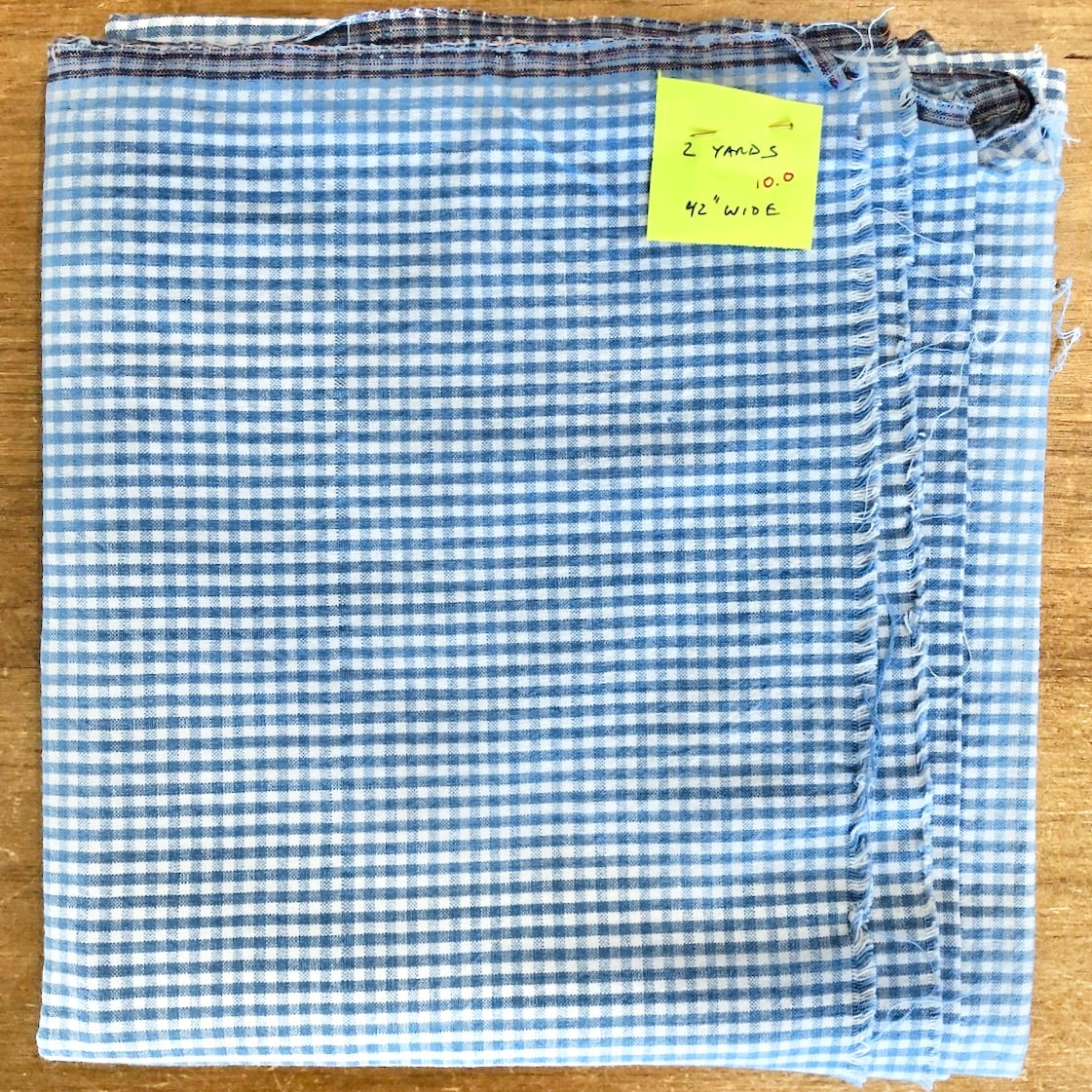 Blue Homespun Checked Gingham Fabric