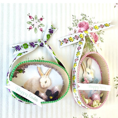 Oval Bunny Shadow Box Ornament  Kit