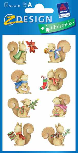 Christmas Squirrels Stickers
