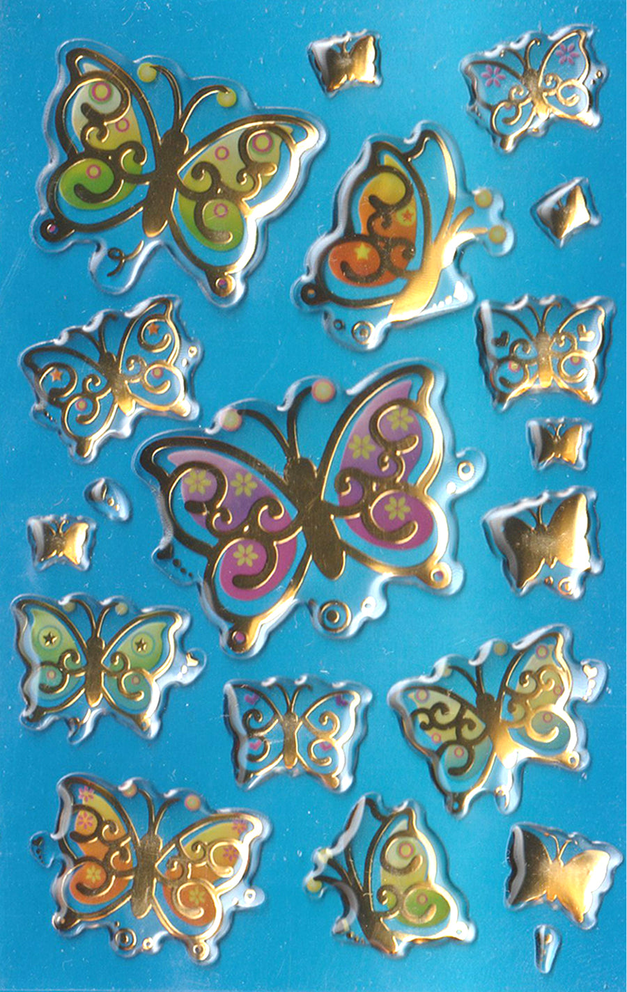 Metallic Butterfly 3D Gel - Stickers