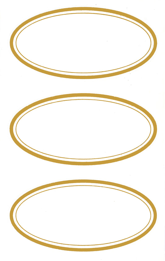 Elegant Oval Metallic Gold Labels - Stickers