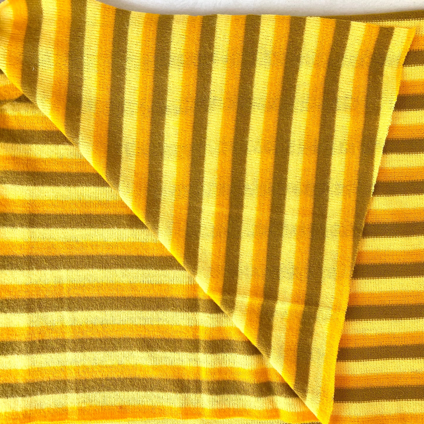 Orange & Yellow Striped Knit Sweater Fabric