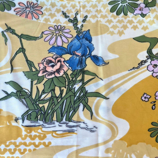 Flowers and Swirls Printed Jersey Knit Fabric